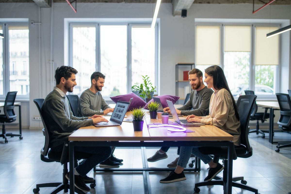 L’équipe Propulse Agency échange autour d’un projet dans l’open space